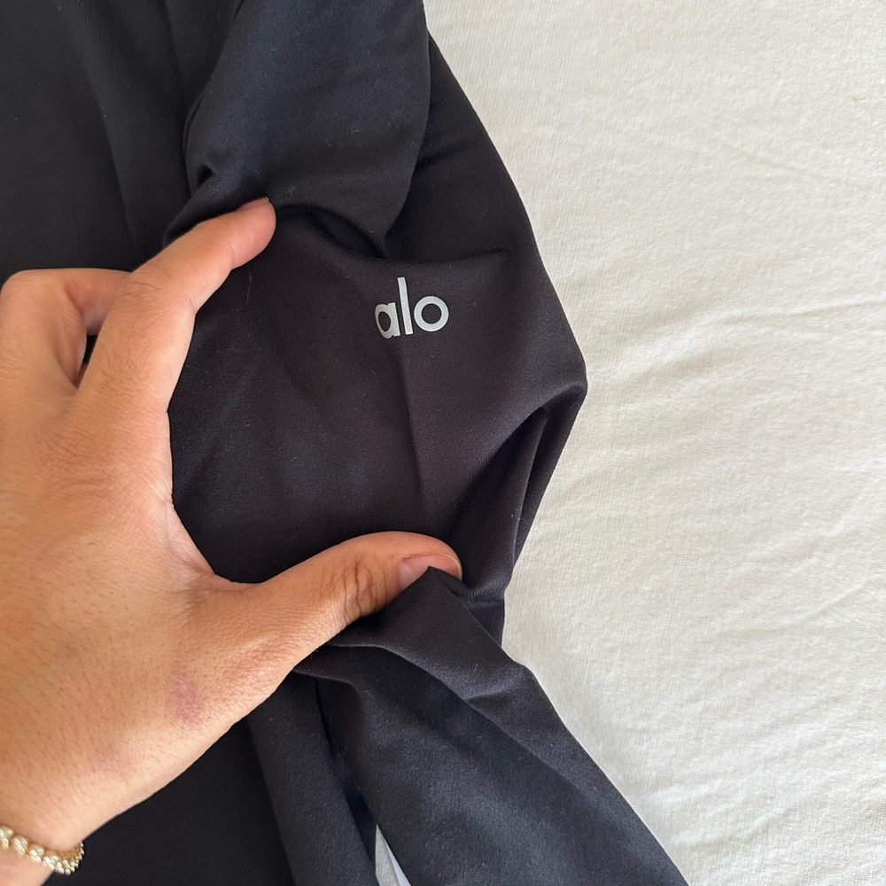 Alo Black Turtleneck Activewear Top